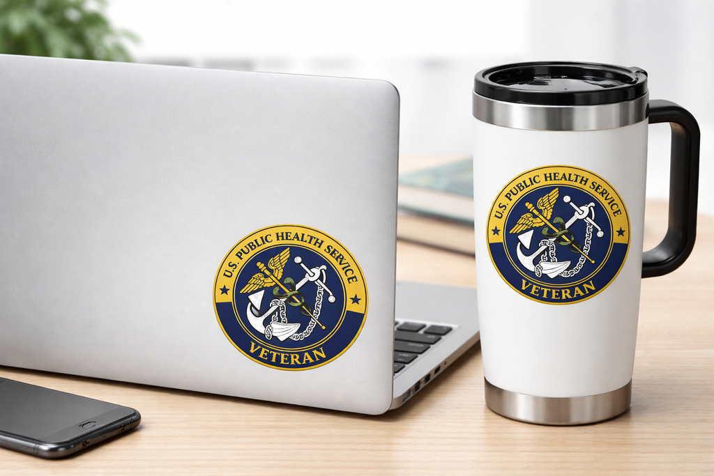 USPHS Veteran Decal, Vinyl, 3 inches- Set of 2