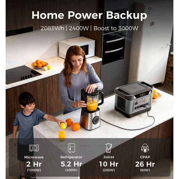 UDPOWER S2400 Solar Generator with Dual 210W Solar Panels