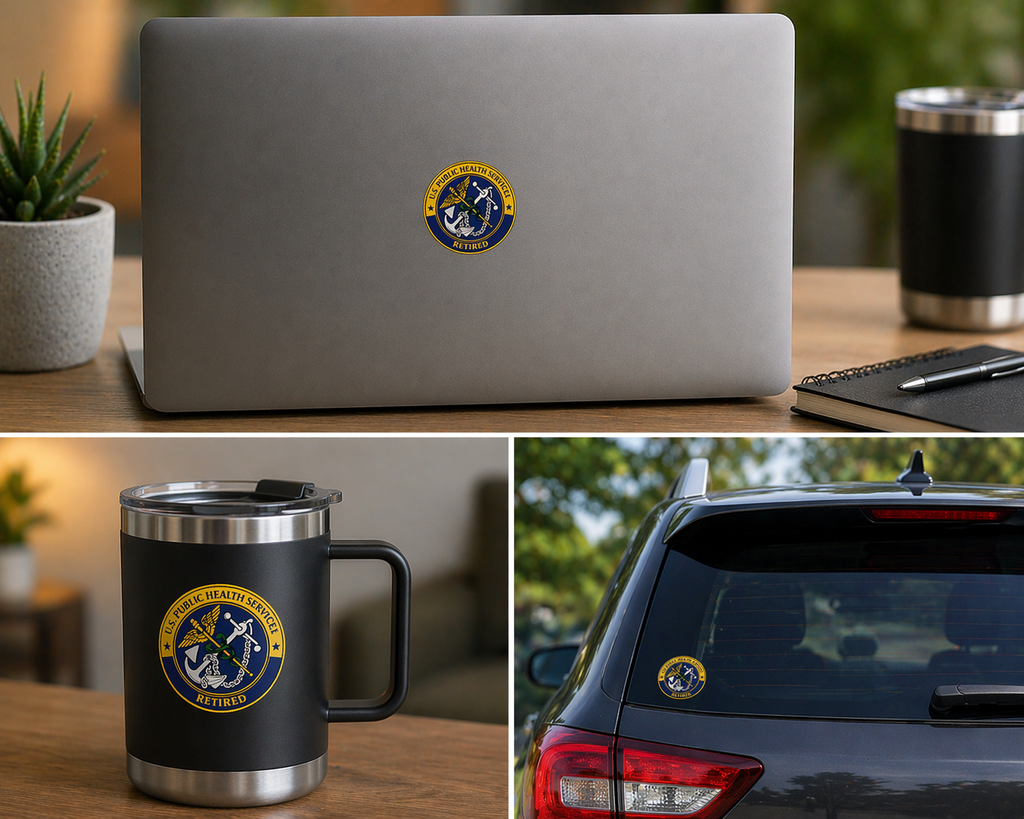 USPHS Retired Decal Set of 2 Decals