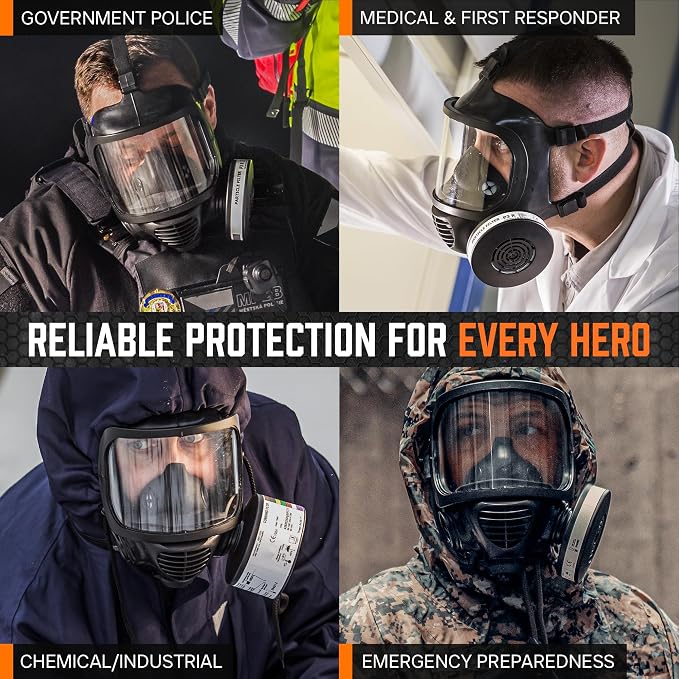 MIRA Safety CM-6M Certified CBRN Full Face Gas Mask with Drinking System (2-Piece Set)