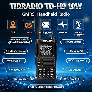 TIDRADIO TD-H9, 10 Watt, GMRS Handheld Radio (2-Pack)