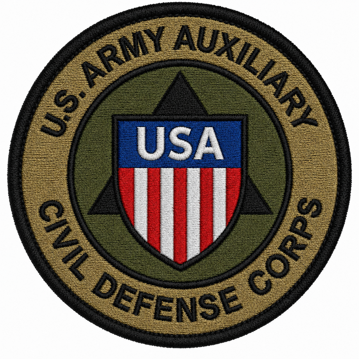 Army Auxiliary/Civil Defense Corps Patch w/ Velcro Backing