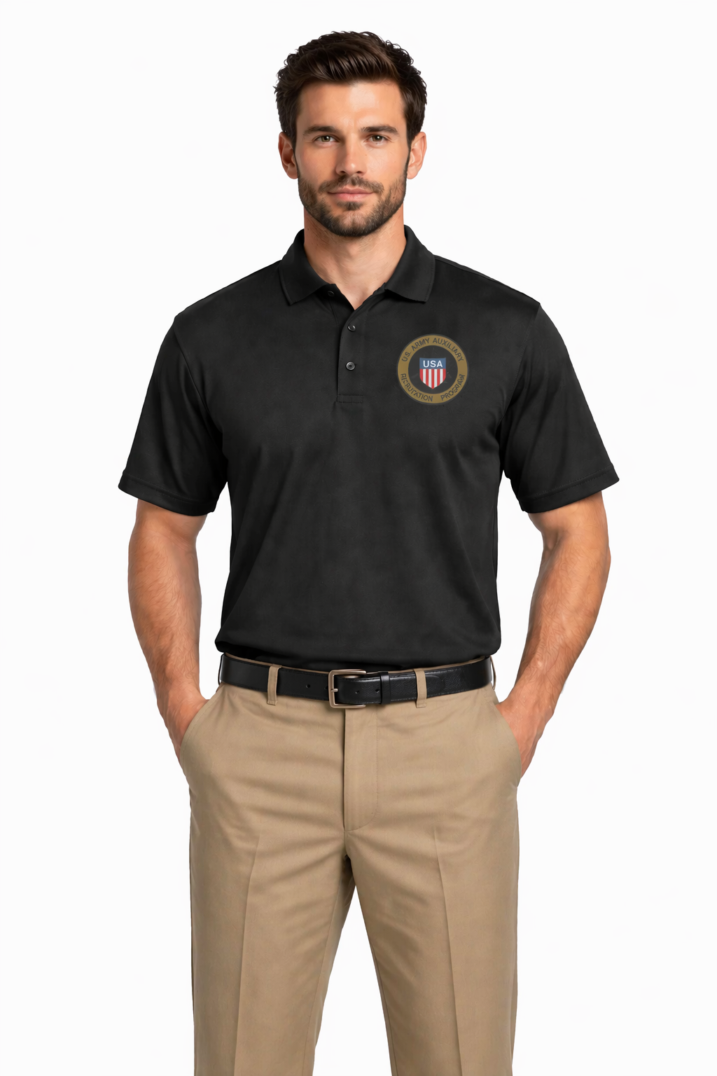 U.S. Army Auxiliary Activation Project Official Polo w/2 USAAUX Decals