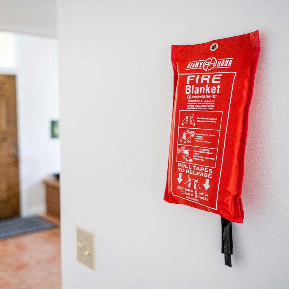 Ready Hour Fire &amp; Smoke Evacuation Mask + Emergency Fire Blanket