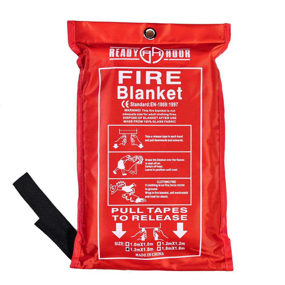 Ready Hour Fire &amp; Smoke Evacuation Mask + Emergency Fire Blanket