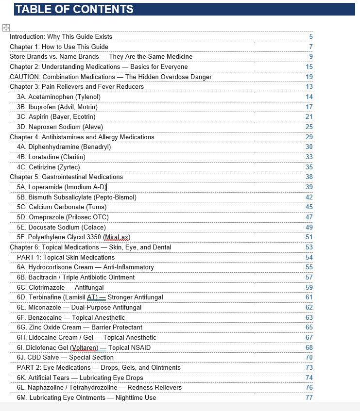 WHEN HELP IS NOT COMING!   A Plain-Language Guide to Over-the-Counter Medications