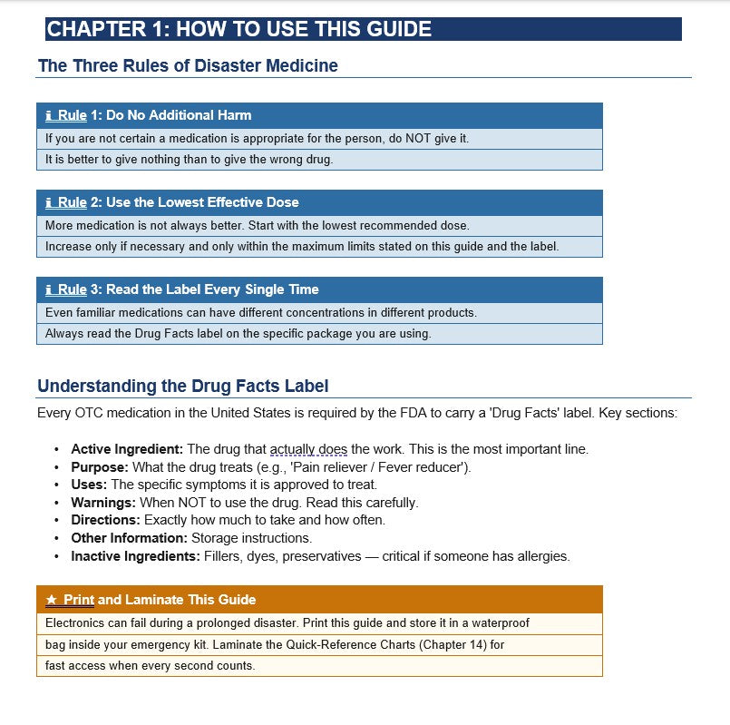 WHEN HELP IS NOT COMING!   A Plain-Language Guide to Over-the-Counter Medications