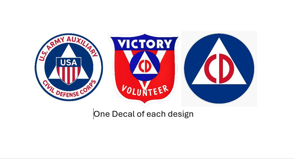 Civil Defense Heritage Decal Collection – Set of 3
