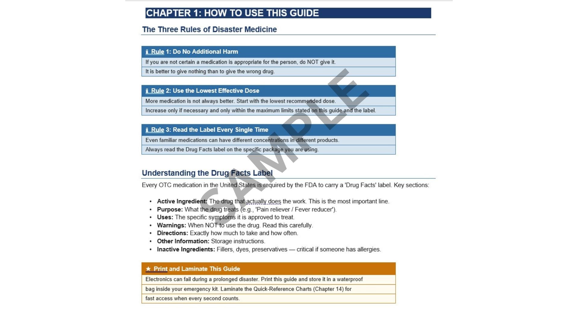 WHEN HELP IS NOT COMING! A Plain-Language Guide to Over-the-Counter Medications