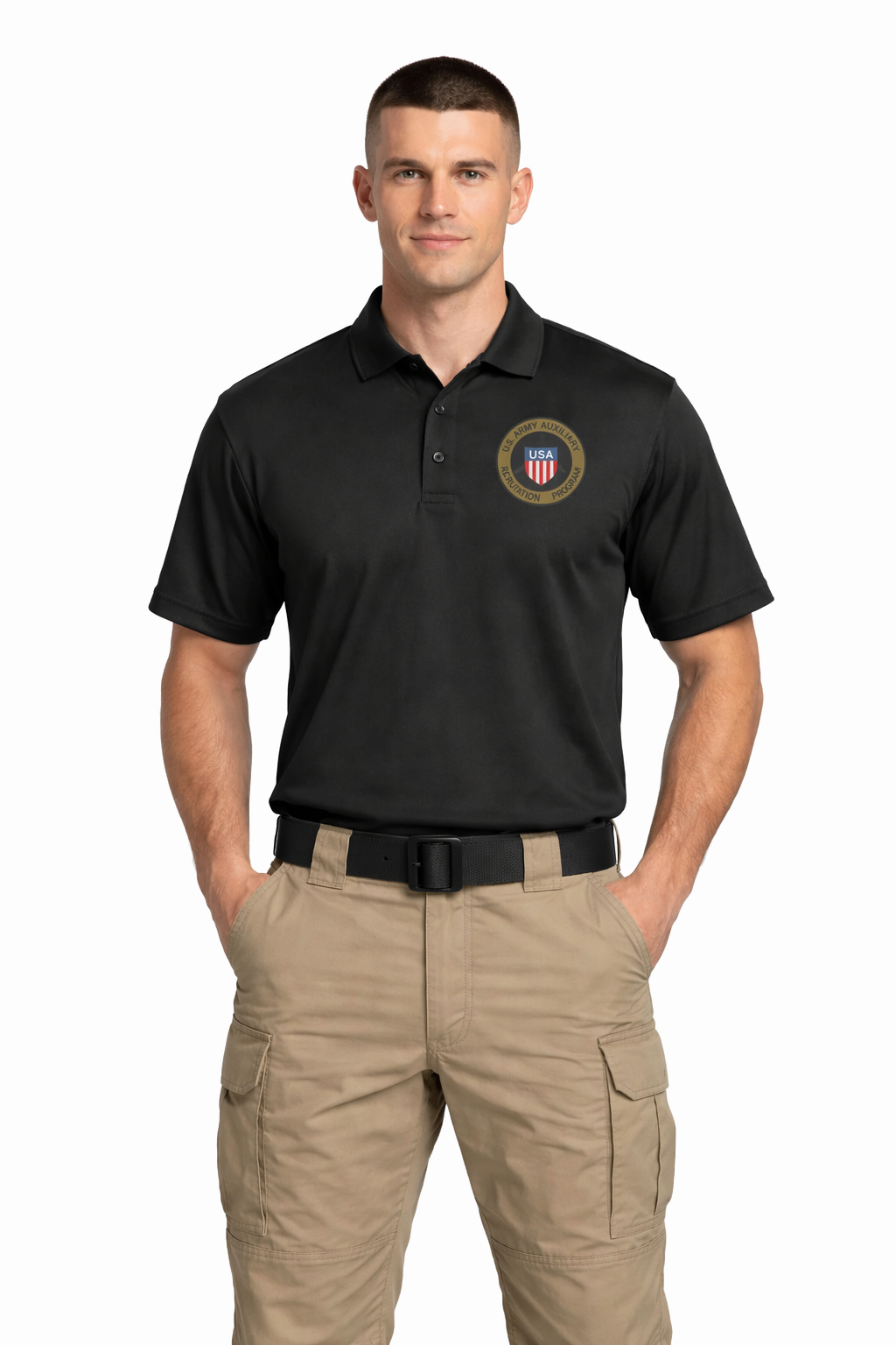 U.S. Army Auxiliary Activation Project Official Polo w/2 USAAUX Decals