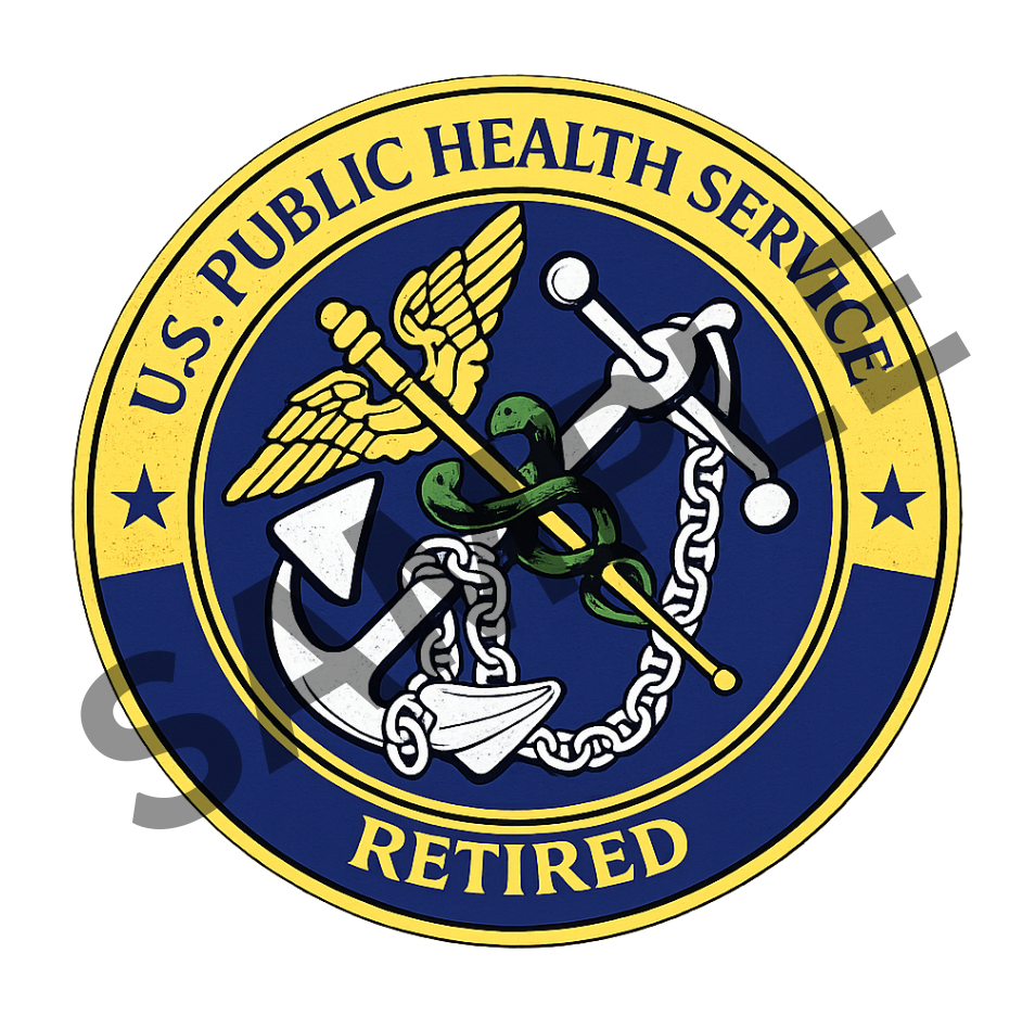 USPHS Retired Decal Set of 2 Decals