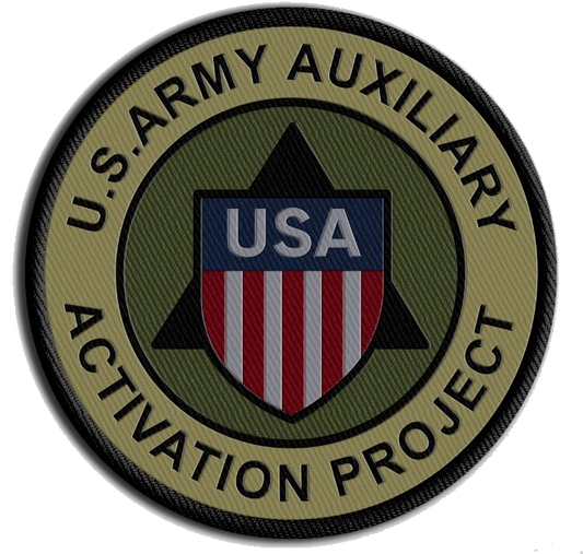 Limited First-Run U.S. Army Auxiliary Activation Project Patch