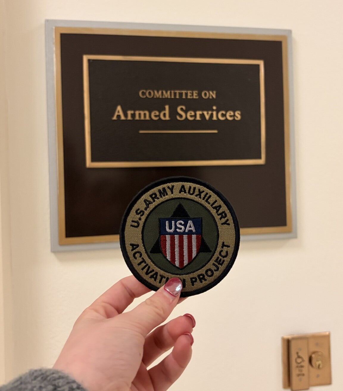 U.S. Army Auxiliary Activation Project Patch w/ Hook & Loop Back