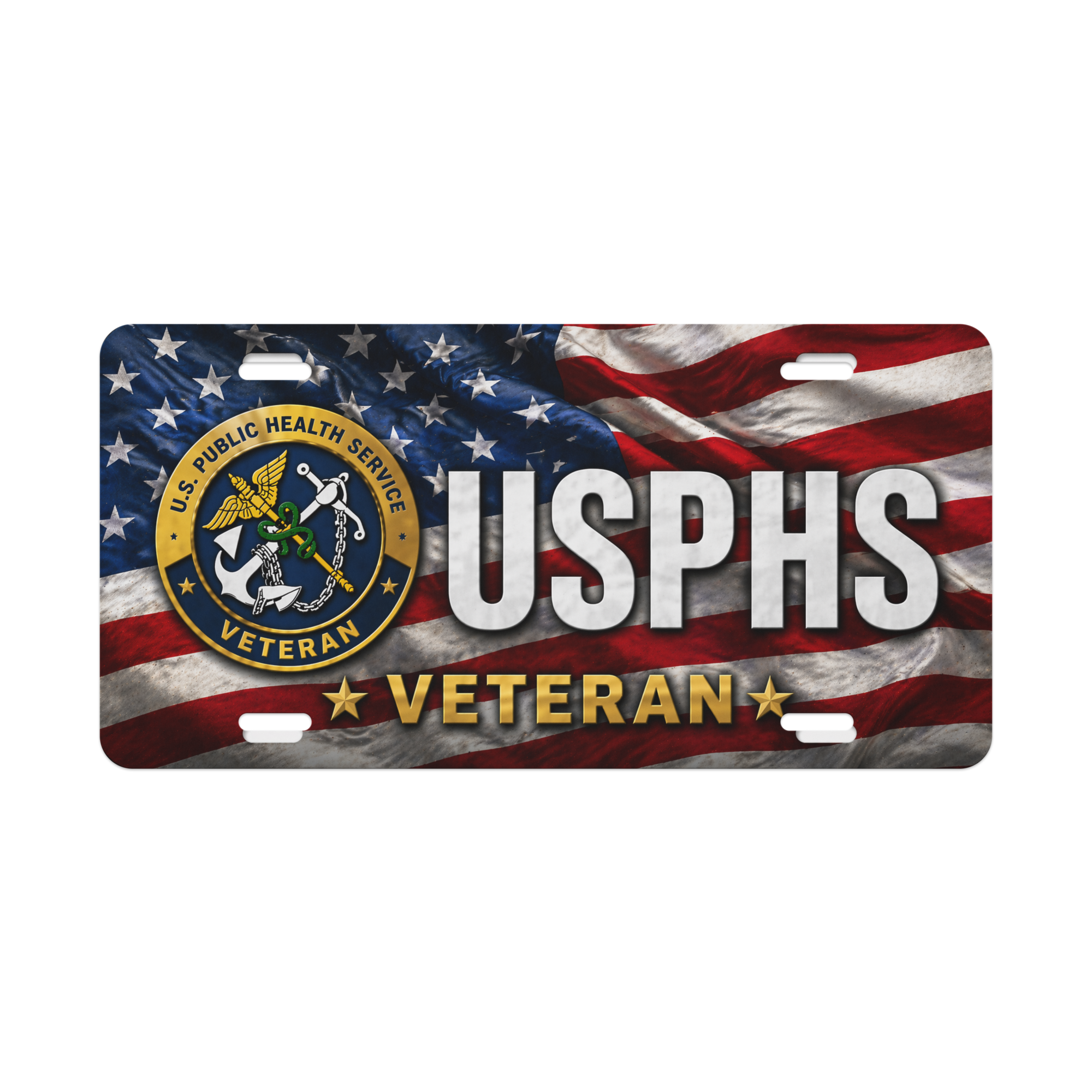 USPHS Veteran Front Flag License Plate – ServiceOutfitters.us